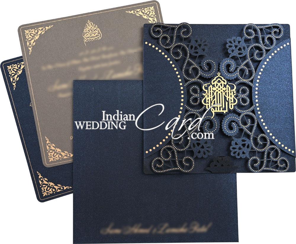 Elegant Prince Scroll Birthday Invitation in Gold and Navy 