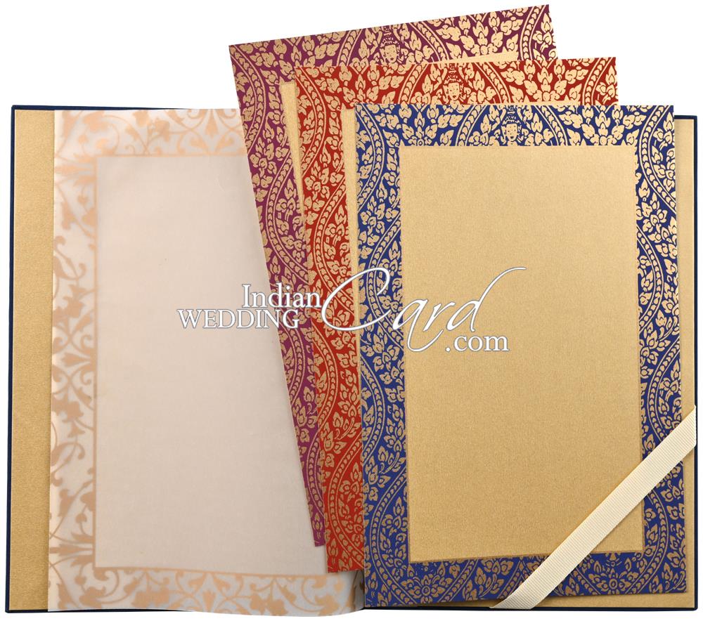 D-10913, Blue Color, Shimmery Finish Paper, Designer Multifaith ...