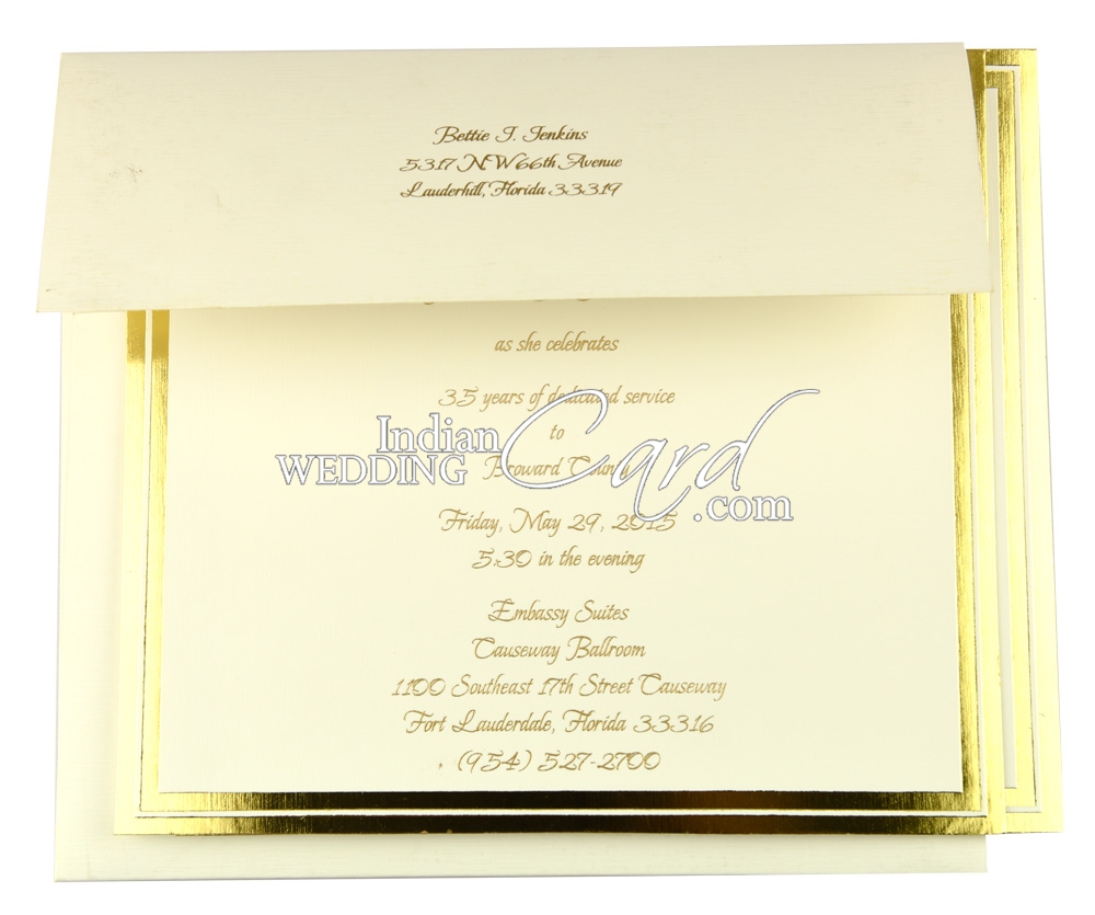 Off-white color acanthus theme wedding card - D-6901