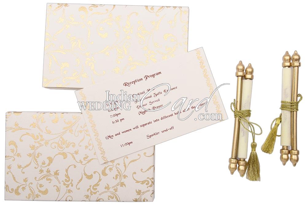 2 scrolls in one invitation – Off-white color small box scroll ...