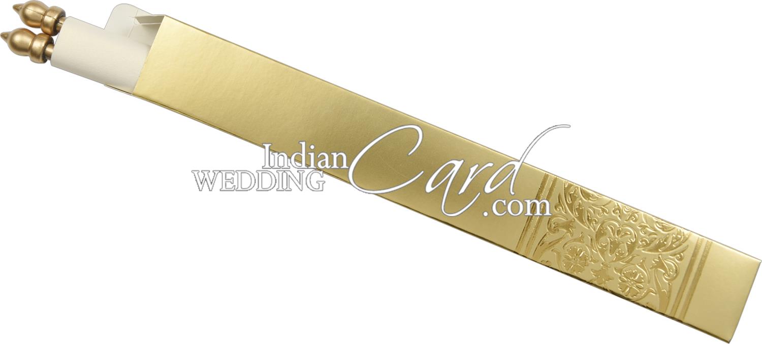 S922, Gold Color, Shimmery Finish Paper, Scroll Invitations, Jewish  Invitations, Box Scrolls.