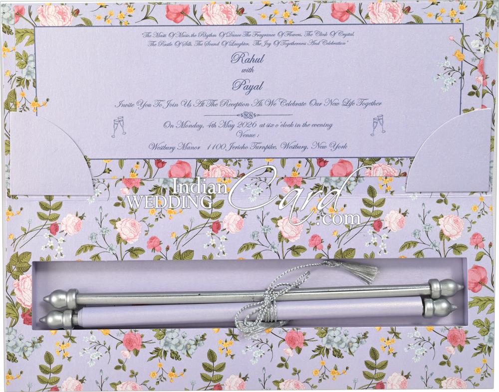 S1228, Blue Color, Shimmery Finish Paper, Scroll Invitations, Jewish ...