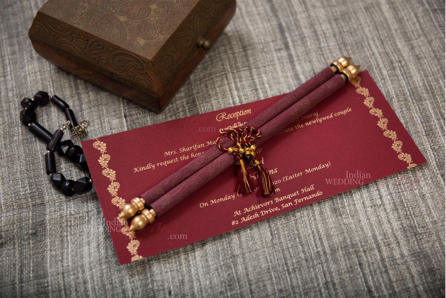 S713, Red Color, Scroll Invitations, Jewish Invitations, Box Scrolls ...