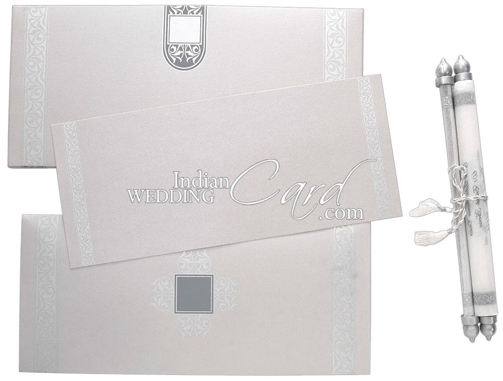 S735, Silver Color, Shimmery Finish Paper, Scroll Invitations, Jewish ...