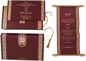 boxed scroll wedding invitations