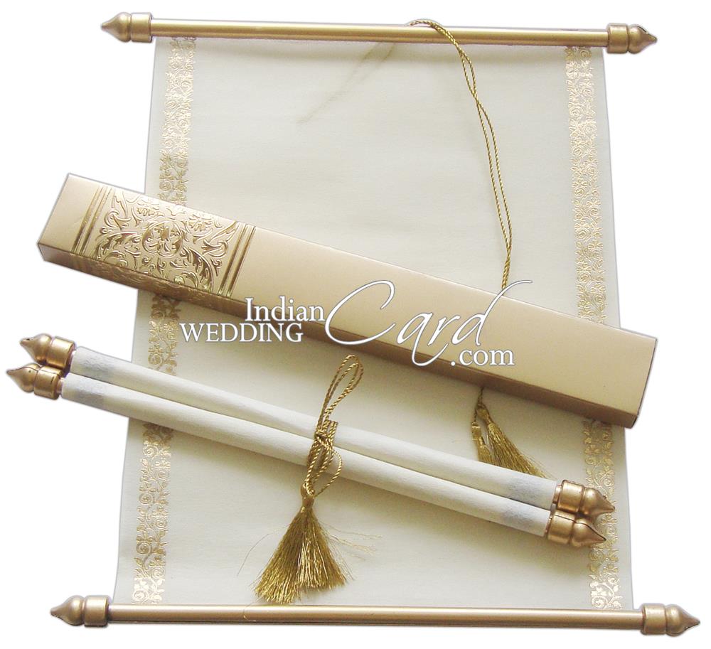 S865, Gold Color, Shimmery Finish Paper, Scroll Invitations, Jewish  Invitations, Anniversary Invitations, Only Scrolls.