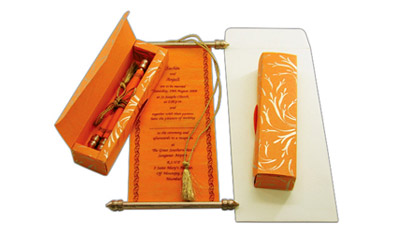 scroll wedding invitations